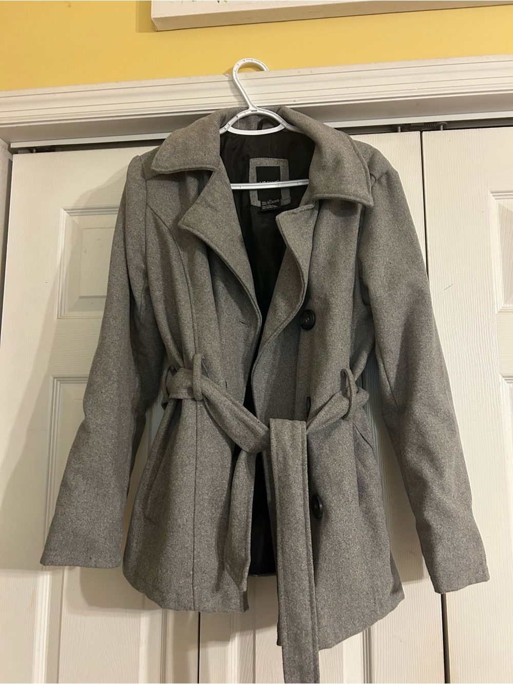 Me Jane Gray Belted Trench Coat